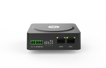 Robustel R1510-4L black router with green LEDs and Ethernet ports