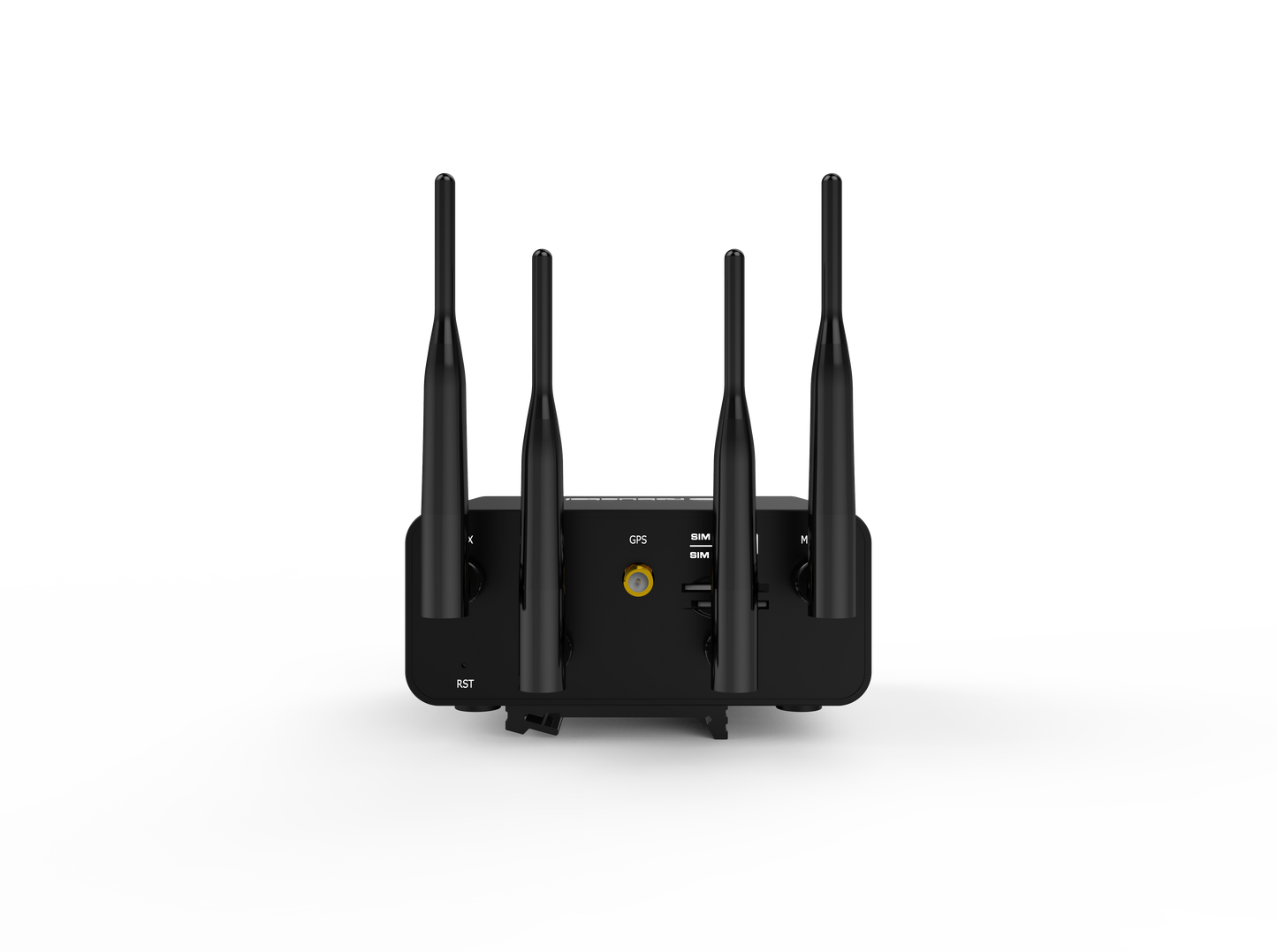 Robustel R1520-4L black wireless router with antennas and labeled ports