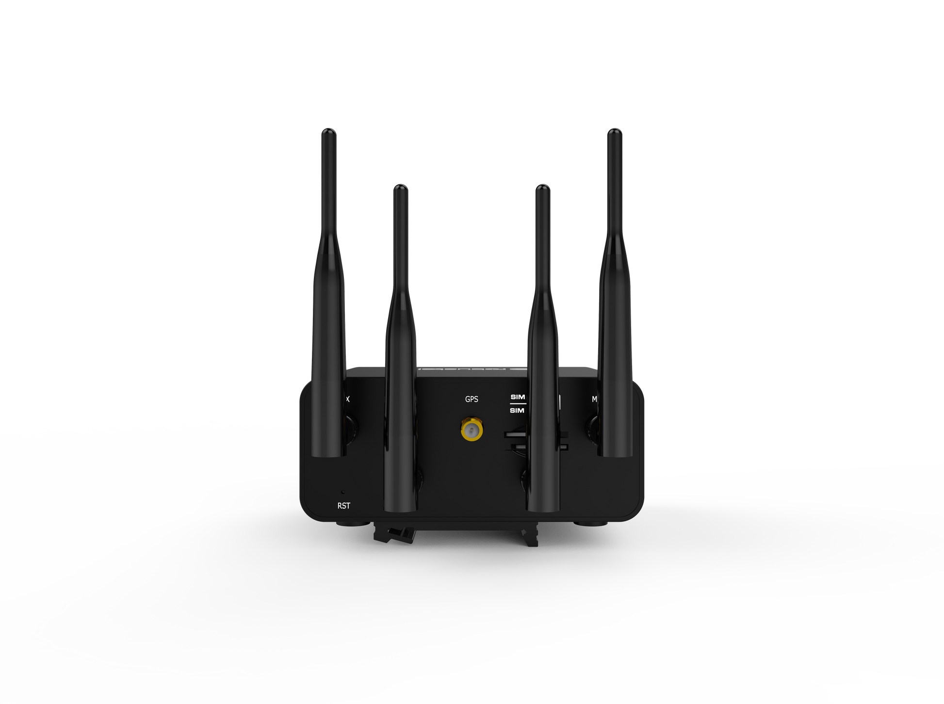 Robustel R1520-4L black wireless router with antennas and labeled ports