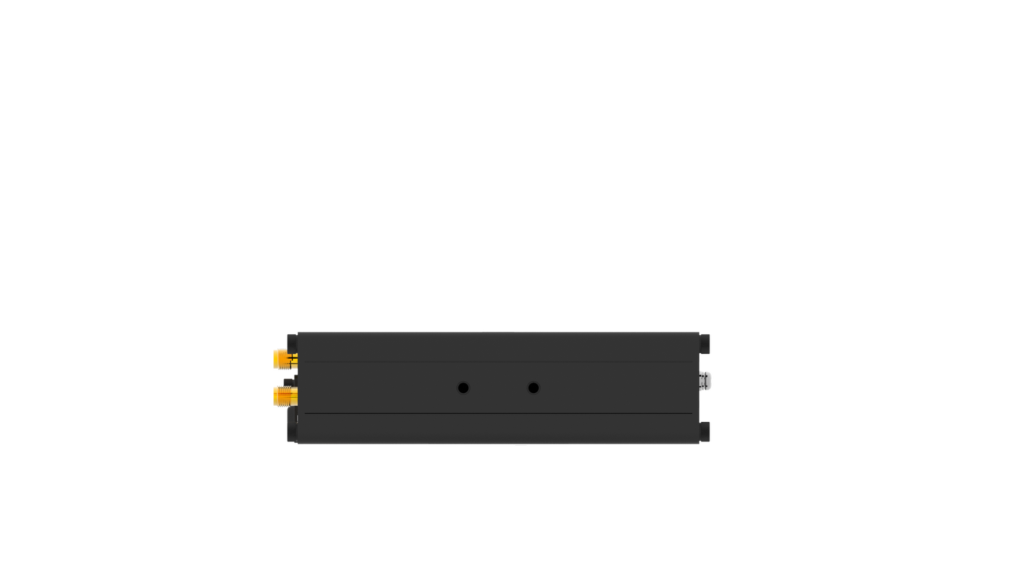 Back of Robustel R5020L-A 5G Lite router with orange connectors