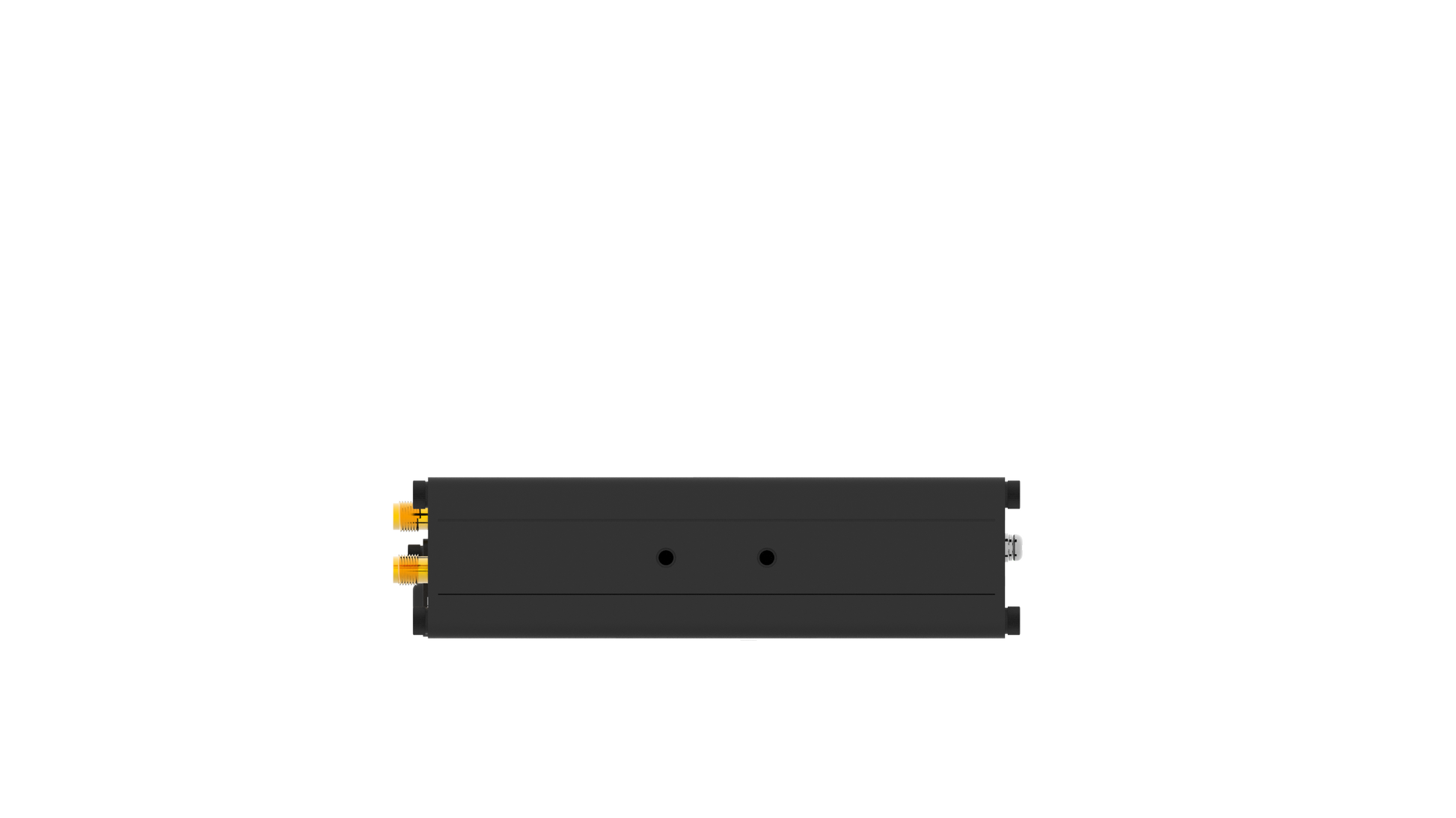 Back of Robustel R5020L-A 5G Lite router with orange connectors