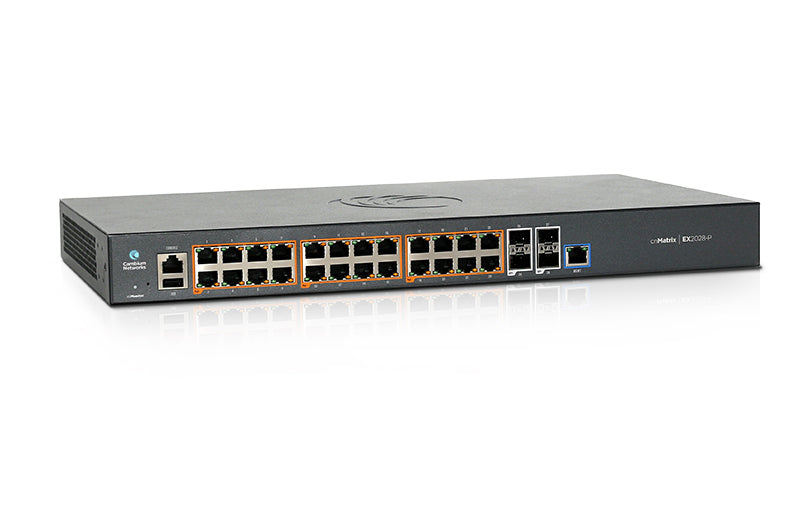 Cambium Networks MX-EX2028PxA-N | EX2028-P 24 x 1GbE PoE+ Ports, 4x10G SFP+ Uplinks, AU Plug