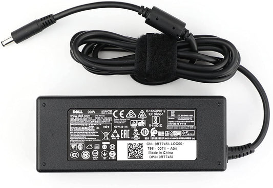Dell RT74M | 90W AC Adapter, 19.5V 4.62A, 4.5mm Barrel, Power Cord