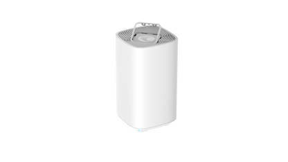 Cambium RV22 Wi-Fi 6 router, white cylindrical design with gray mesh top