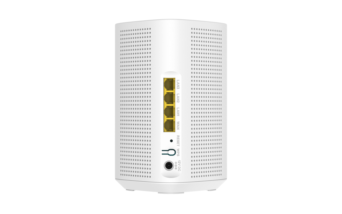 Cambium Networks RV22 Wi-Fi 6 router with 4 yellow GbE ports