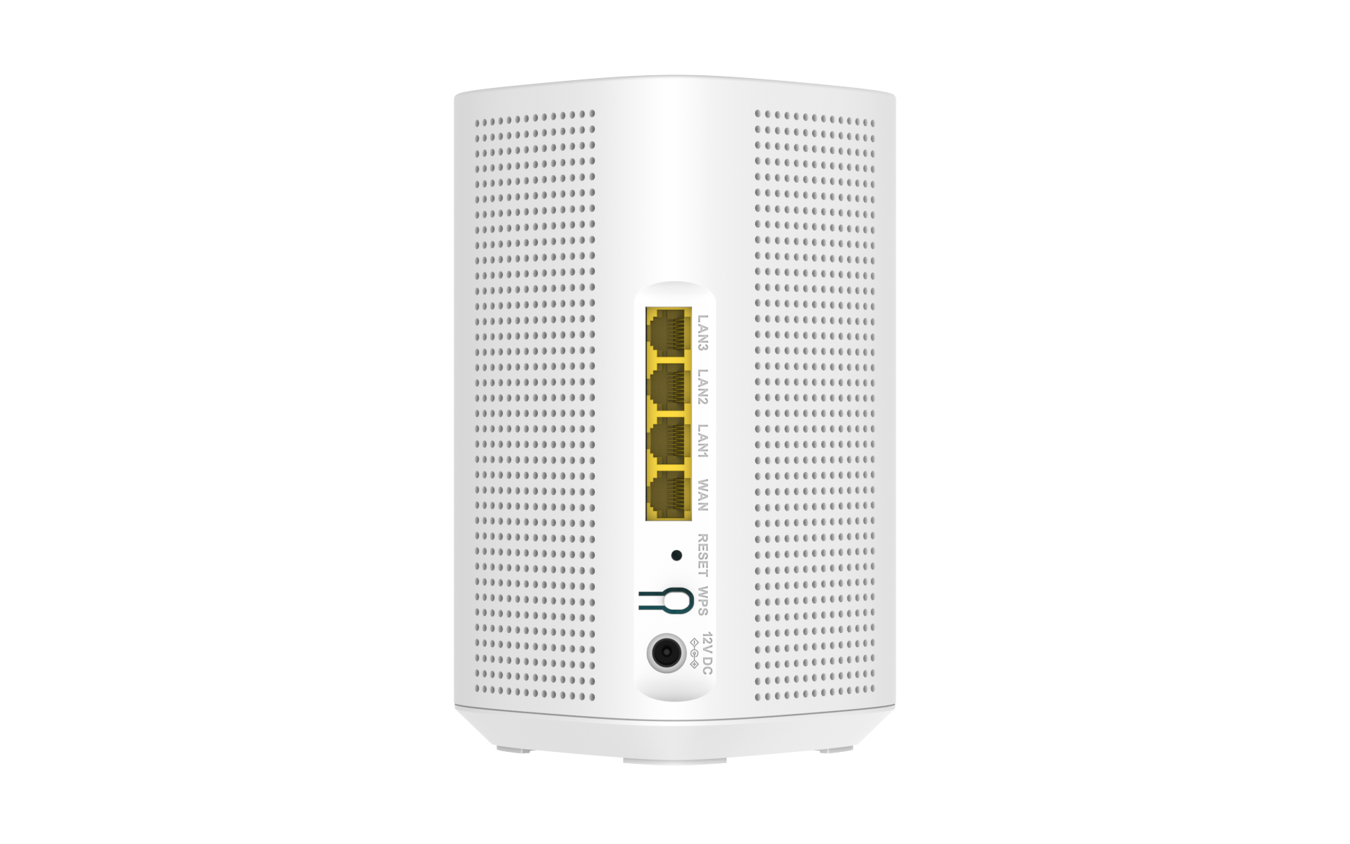 Cambium Networks RV22 Wi-Fi 6 router with 4 yellow GbE ports