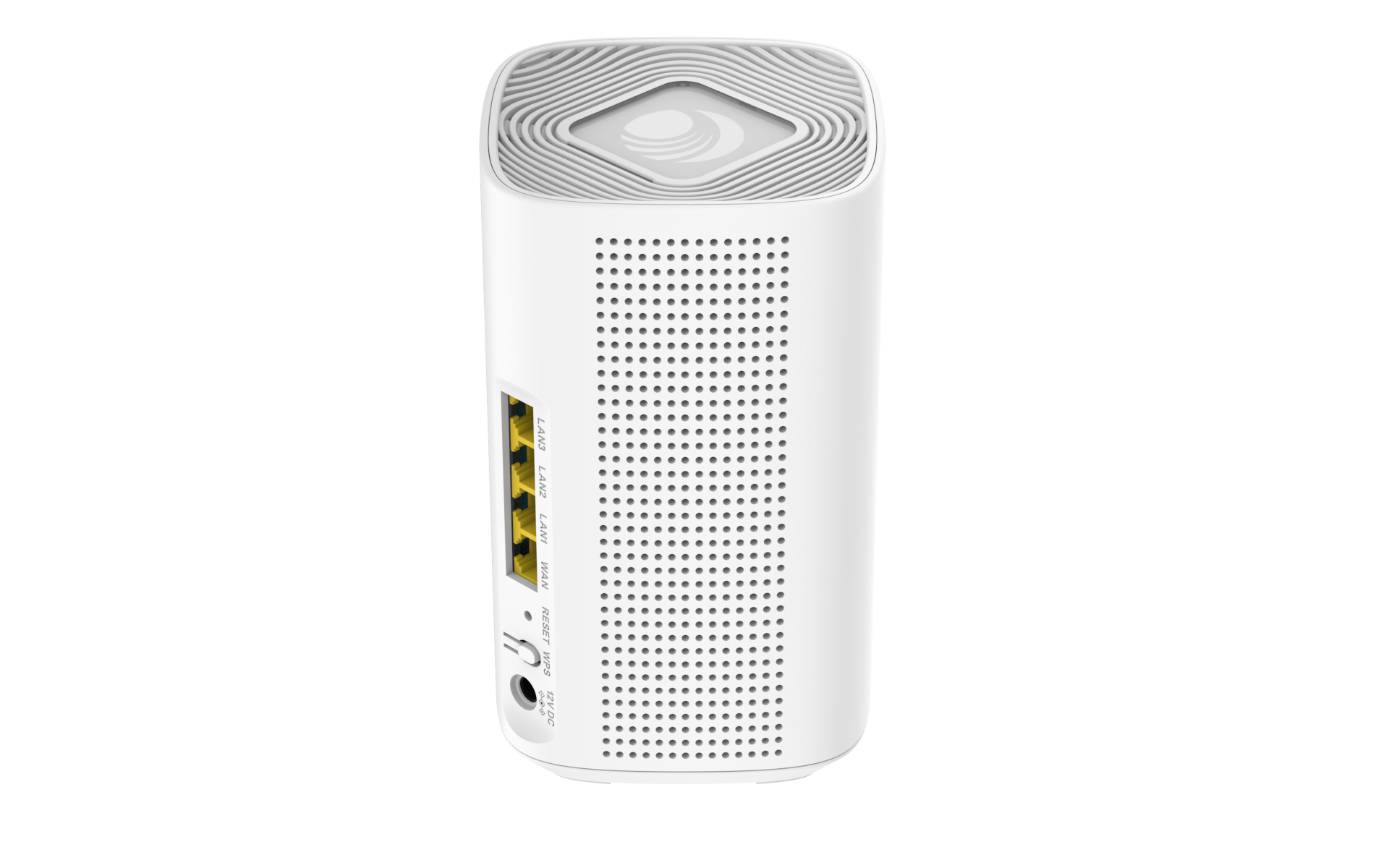 Cambium Networks RV22 Wi-Fi 6 router with hexagonal grille and Ethernet ports
