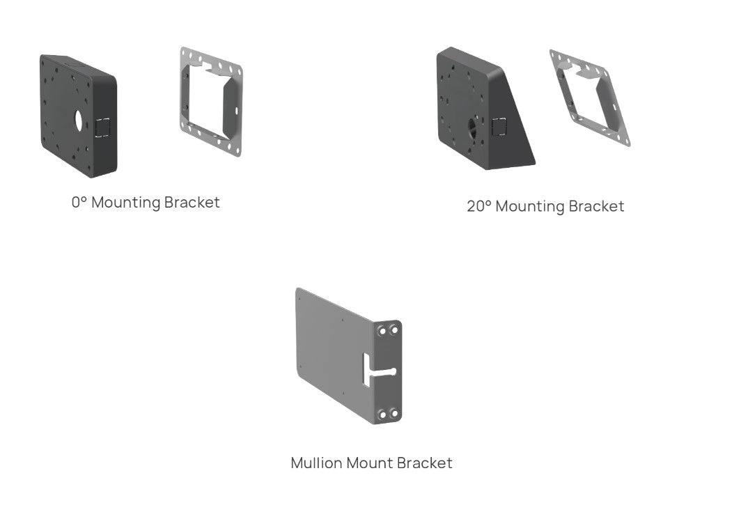 Yealink RoomPanel Mount Kits | RoomPanel Mount Kit, 0°, 20° and Mullion Brackets
