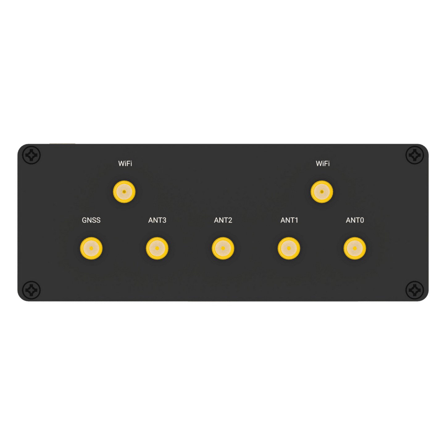 Back of Robustel R5030 5G router with GNSS, ANT ports, WiFi 6 connectors