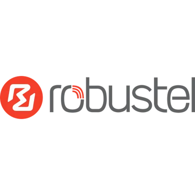 Red and white robust logo on a black background.