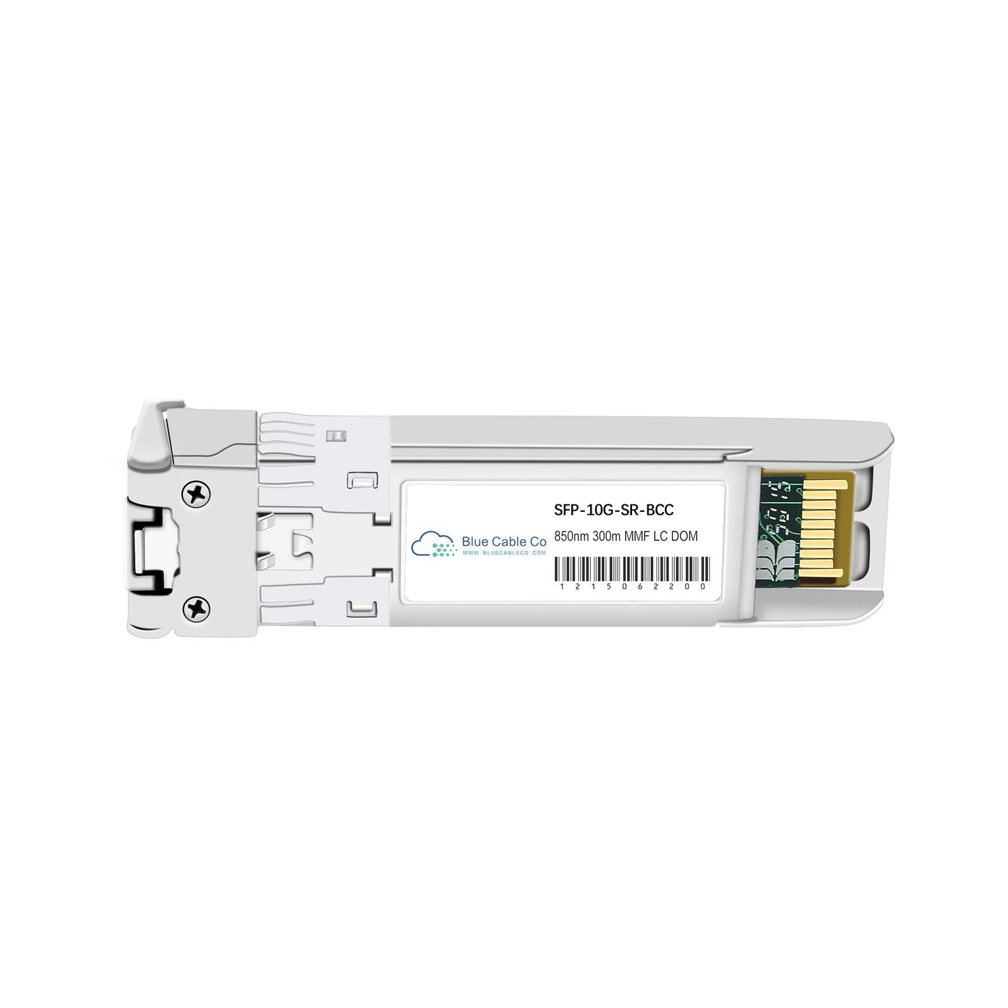 White plastic mfm1t02a-sr-bcc nvidia mellanox compatible 10gb multi-mode sfp plus transceiver with gold fiber optic connector and label