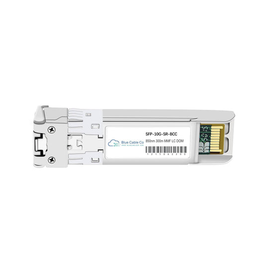 White plastic mfm1t02a-sr-bcc nvidia mellanox compatible 10gb multi-mode sfp plus transceiver with gold fiber optic connector and label