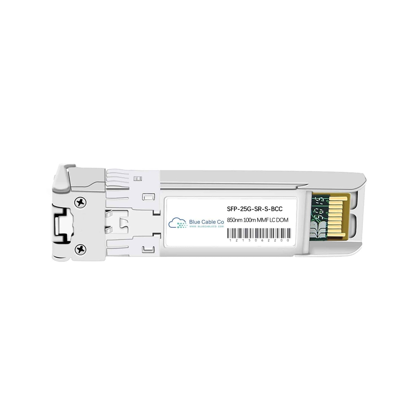White plastic sfp-25g-sr-s-bcc transceiver module with gold contacts 850nm 100m multimode lc dom for 25gb nvidia mellanox use