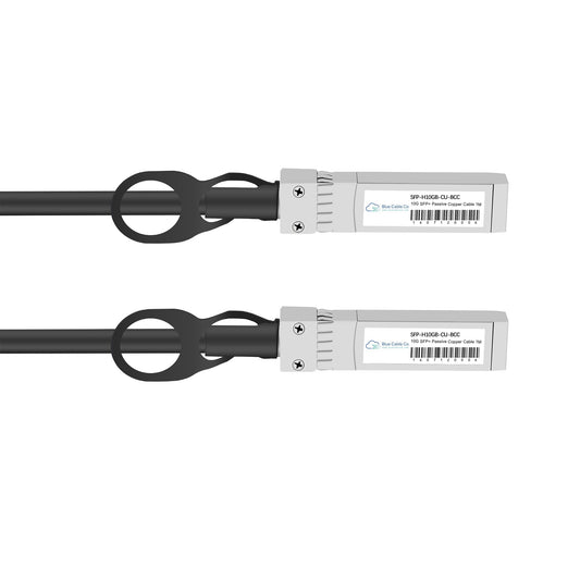 Black and silver sfp+ copper passive dac cable from blue cable co compatible with nvidia mellanox 10gb ports
