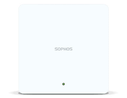 White Sophos AP6 420 PoE access point with green indicator light