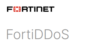 Fortinet FortiDDoS logo with red square icon on FDD-VM04 product