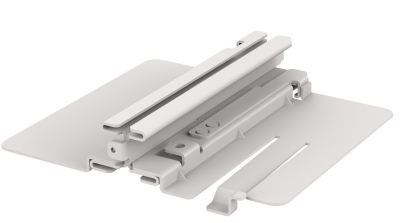 White plastic adjustable laptop stand for Fortinet FAP-ALL-MTL-5 mount