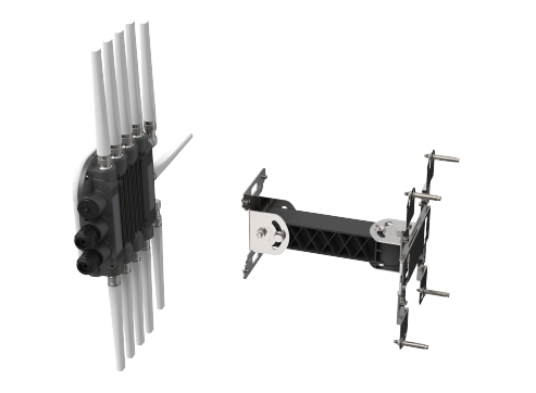 Fortinet FAP-BRKT-MNT-5 black silver cooling system with white tubes wall pole mount