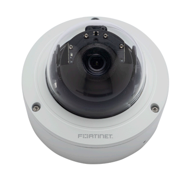 Fortinet FCM-CD55-C 5MP dome IP camera with white dome, black lens and brand name