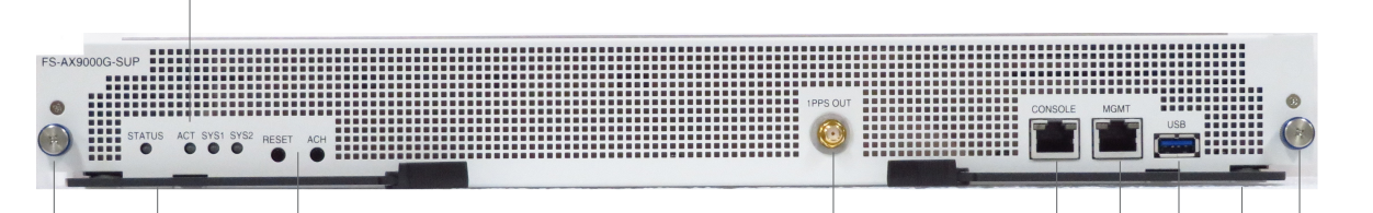 Fortinet FS-AX9000G-SUP supervisor module with ports in server rack