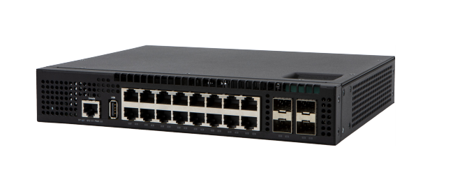 Fortinet FortiSwitch-AX2340S fanless network switch with 16x1GbE ports