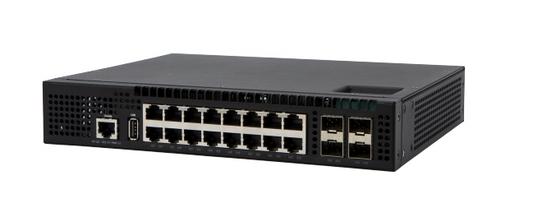Fortinet FortiSwitch-AX2340S fanless network switch with 16x1GbE ports