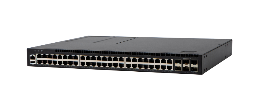 Fortinet FS-AX2630S-48P4XW black L2 switch with 48 PoE+ ports and ventilation