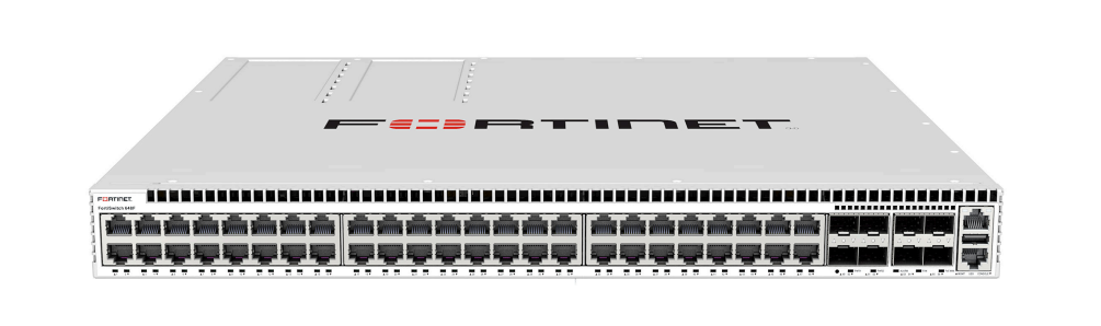 Fortinet FS-AX648F FortiSwitch-AX648F white network switch front view