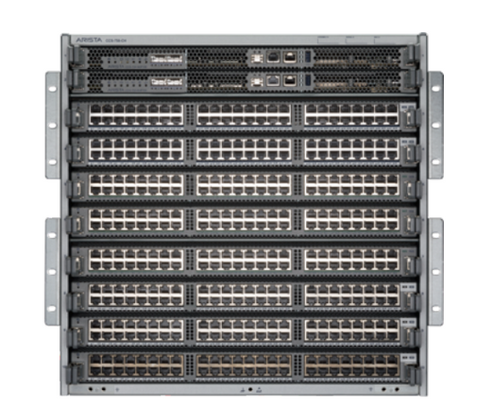Arista CCS-758-100-BND chassis bundle rear with ethernet ports and vents