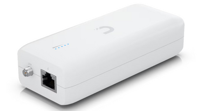 Ubiquiti UDB-AU Unifi Device Bridge back with silver ethernet port and coaxial connector