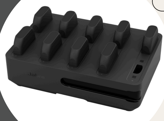 Black Jabra 14217-11 Perform 75 10-bay earbuds charging station