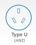 ATEN LIN2-418K-G11G Type U AN2 power cord 3-pin circular plug
