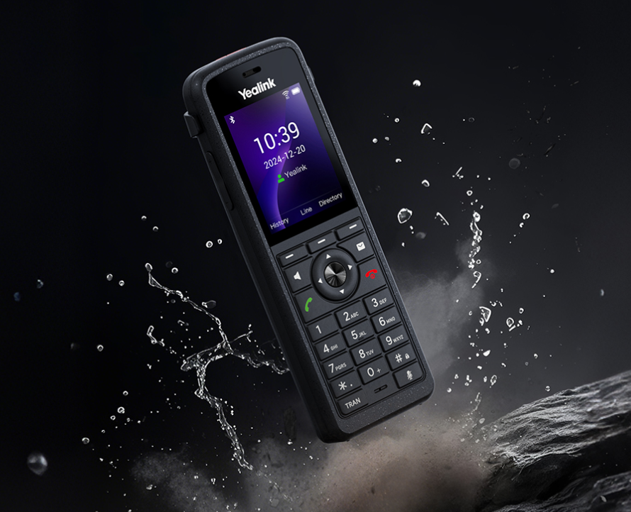 Yealink AX86R rugged black IP phone with keypad, IP67 water-resistant design