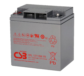 Eaton HRL12110WFR 12V 110W gray battery with cb logo and red labels