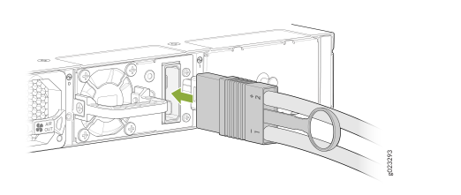 Juniper CBL-JNP-PWR-DSUB DC power cable DSUB connector with green insertion arrow