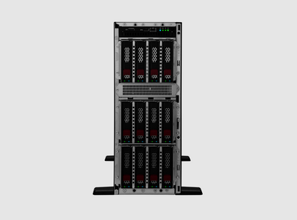 HPE ML350 Gen11 black and silver server rack with red LED drive bays