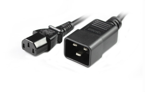 Eaton ACL159-04 IEC C13 to C20 power cord with black plug, 400mm