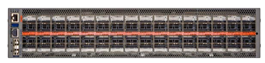 Arista DCS-7060X6-64PE-B-F 64-port switch gray rack with orange stripe