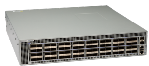 Arista DCS-7260CX3-64-F gray server rack rear with ports and vents