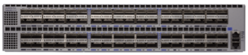 Arista DCS-7280QR-C72-F 72x40GbE QSFP+ 16x100GbE network switch front view