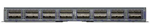 Arista 7300X3 32-port 100GbE QSFP line card in gray server rack