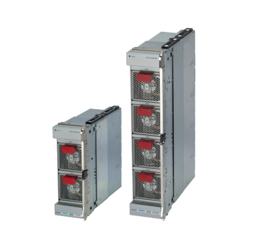 Arista DCS-7304X3-FM-F fabric module with silver rack, red lights, fans