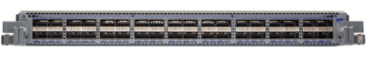 Arista DCS-7500R3-36CQ-LC gray metal server rack with 36-port 100GbE QSFP100 back