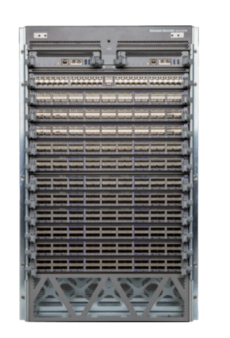 Arista DCS-7512R3-FM gray metal server rack with NIC slots 1-6
