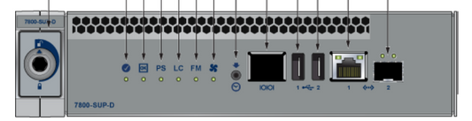 Arista DCS-7800-SUP gray server module with ports and status lights