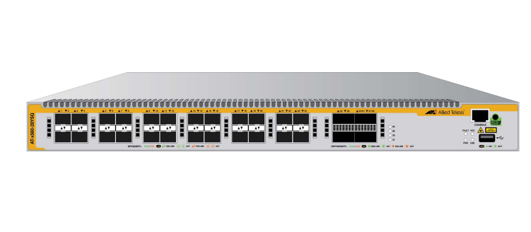 Allied Telesis AT-X560-28YSQ-040 | x560 L3 Stackable Switch, 24x 25G SFP28, 4x 100G QSFP28, Dual PSU
