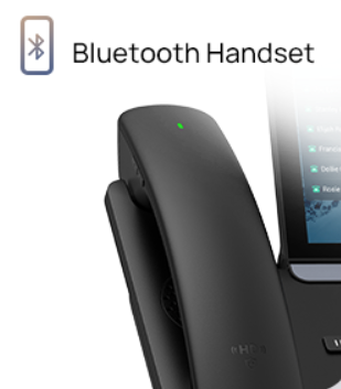 Black yealink bth88 bluetooth 5.0 wireless handset with sleek modern design and green power indicator light for sip-t88 series