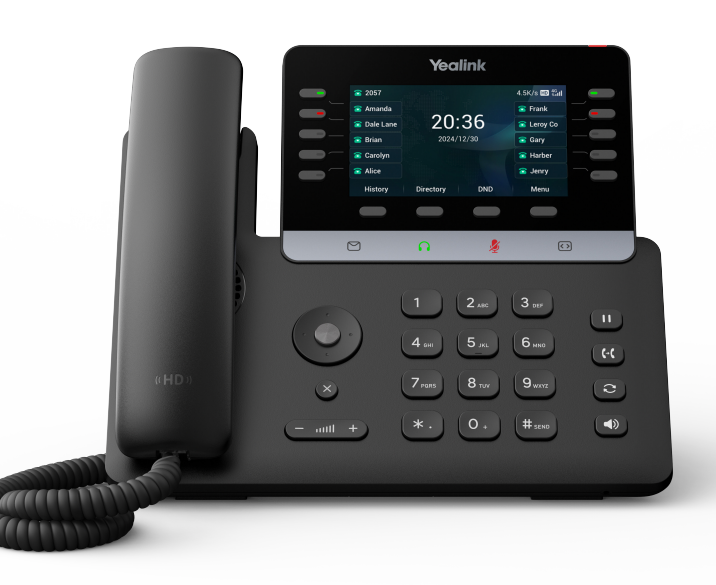 Yealink T74LTE 4G desk phone with black touchscreen and keypad