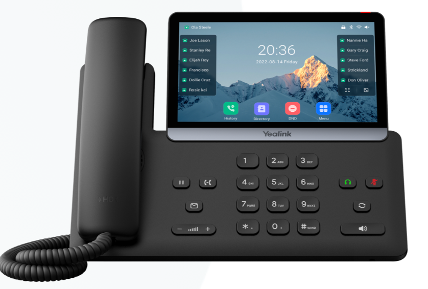 Yealink SIP-T77U black touchscreen phone with numeric keypad