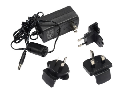 Spectralink EQD87200 universal power supply with black adapters, coiled cord, AU plug
